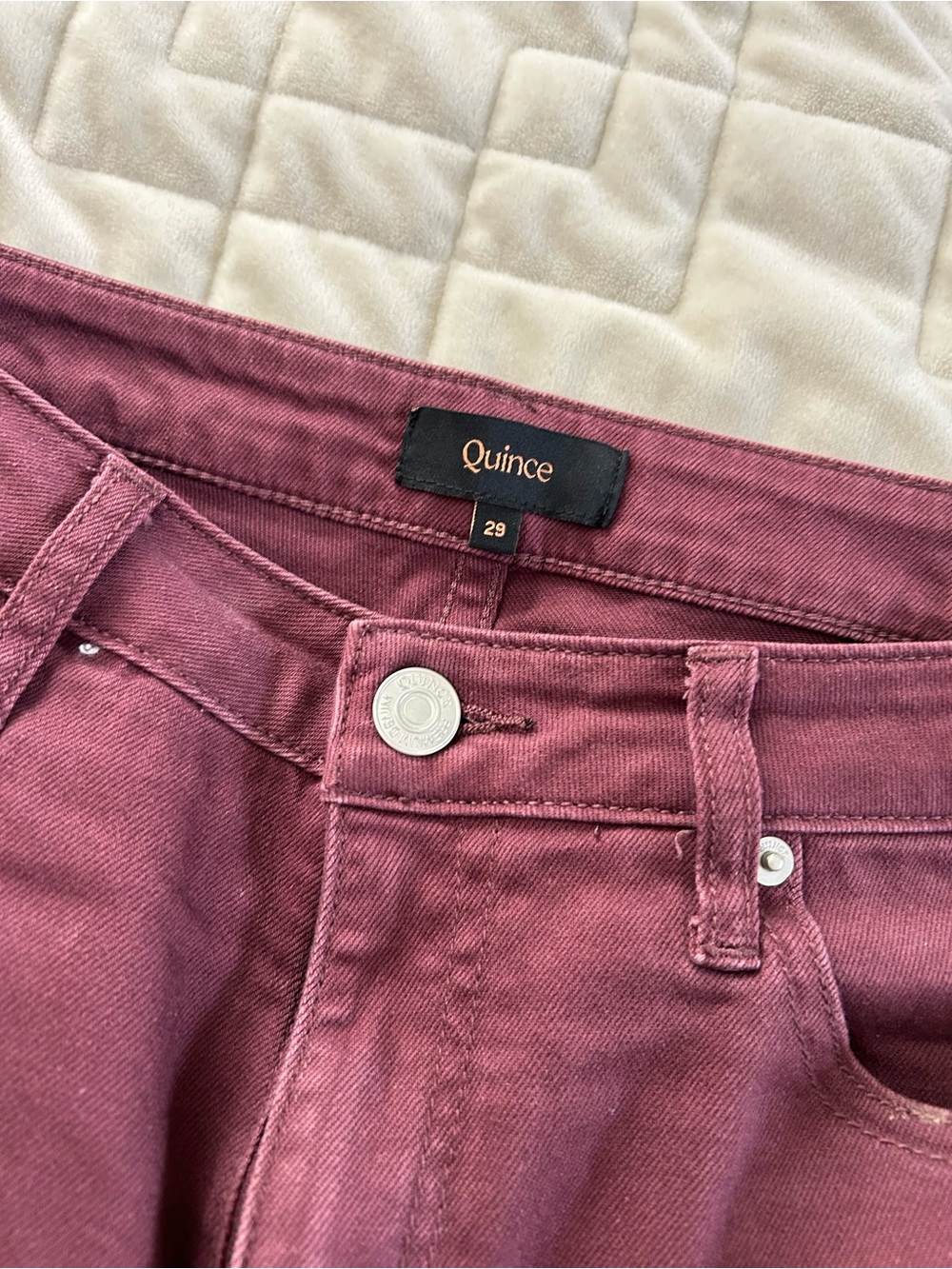 Quince Women's Wine High-Rise Jeans